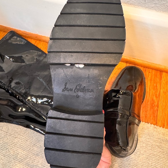 New! $225 Sam Edelman Lydia Over The Knee Boots patent leather tall chunky lug - Picture 12 of 12